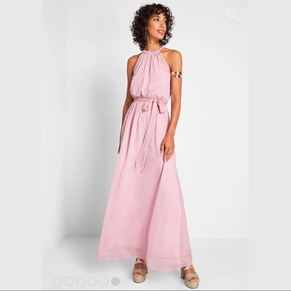 Pink Halter Maxi Dress